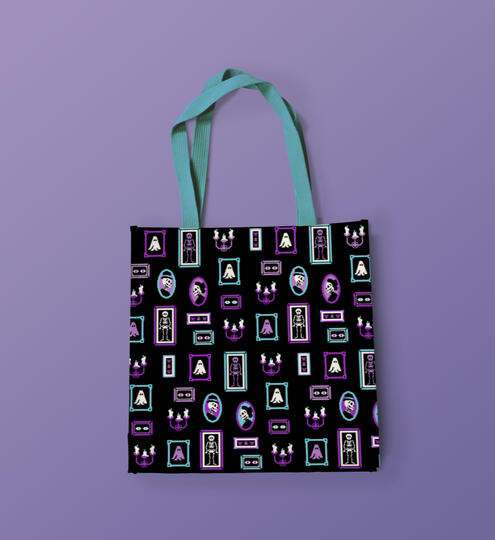 Pixel Haunted Manor textile pattern